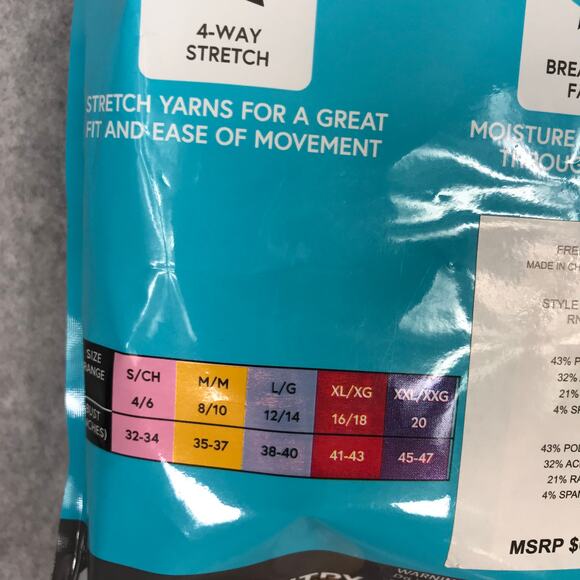 Free Country Thermal Top 2 Pack Large Mirotech Silvadur Wicking Dry Warm Soft - Picture 9 of 9